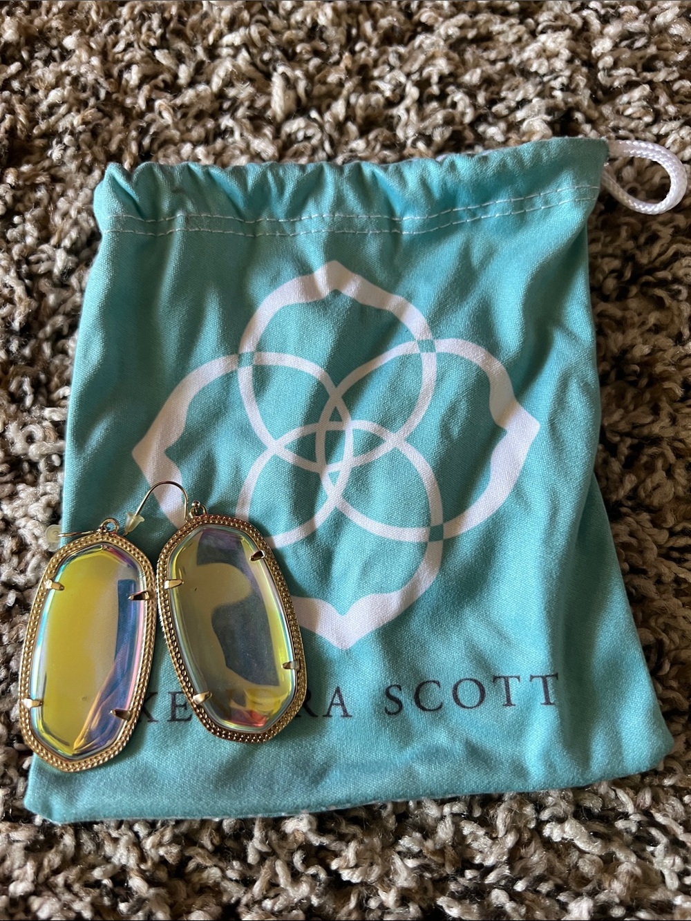 Kendra Scott Gold Iridescent Yellow Elle Drop Earrings
